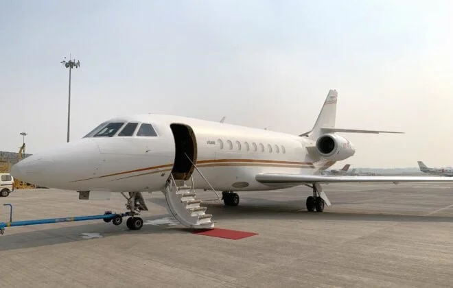 Air charter service dassult aviation falcon 2000 private jet delhi to london